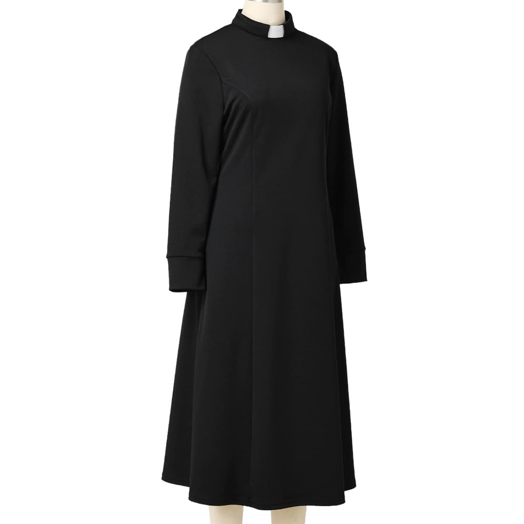 Blessume Long Sleeve & Tab Collar Elegant Clergy Dress