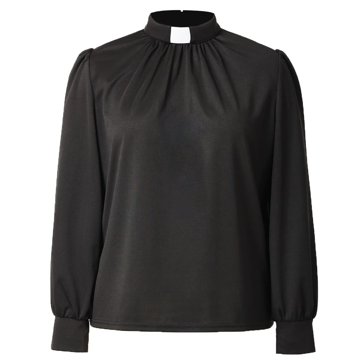 Blessume Gathered-Front & Tab-Collar Clergy Blouse