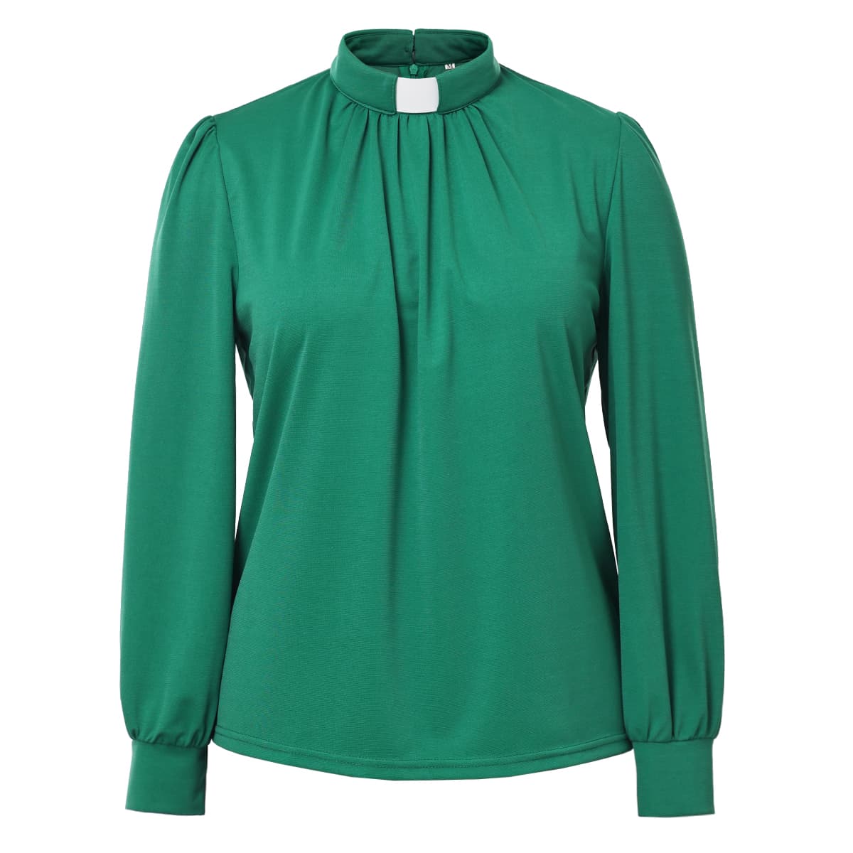 Blessume Gathered-Front & Tab-Collar Clergy Blouse