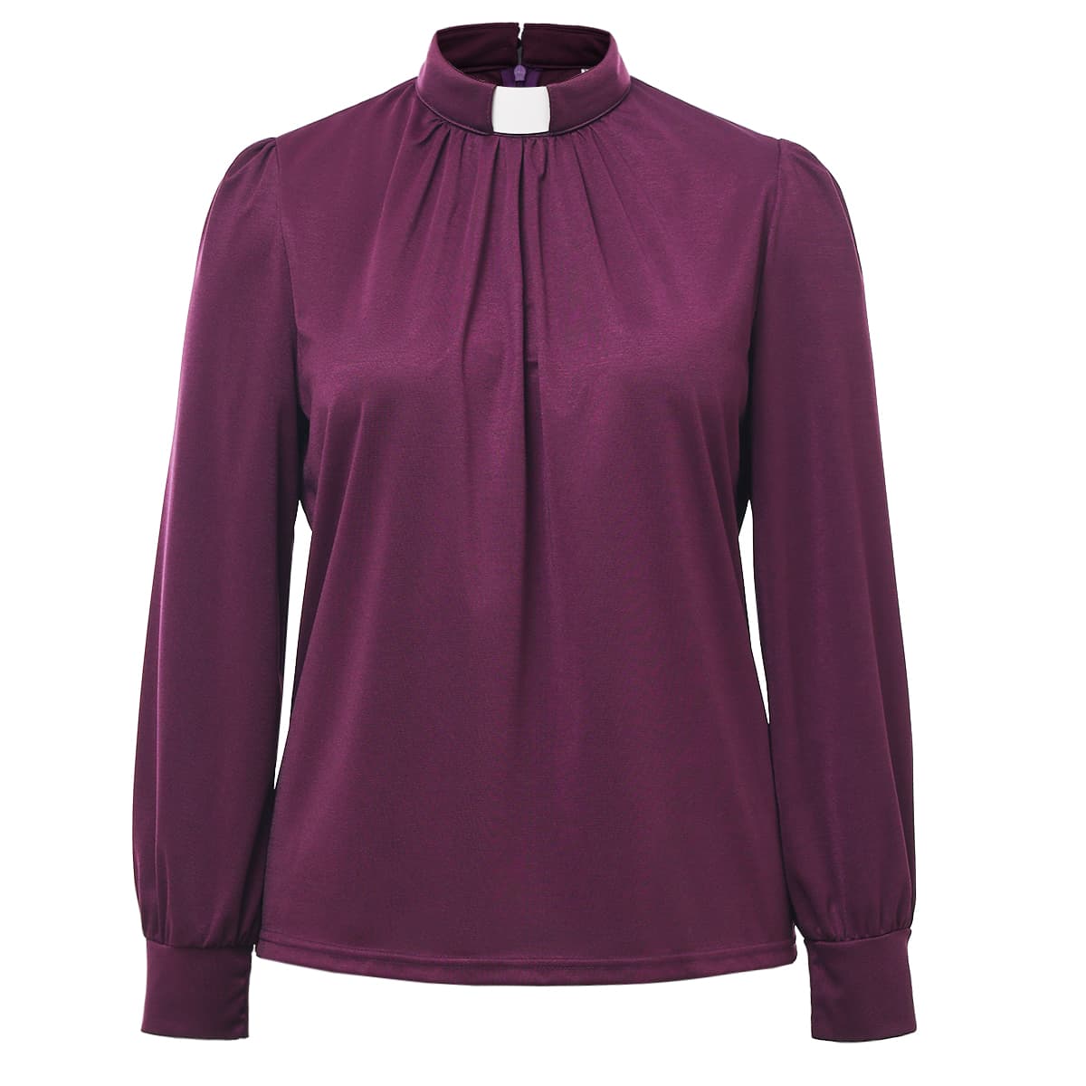 Blessume Gathered-Front & Tab-Collar Clergy Blouse