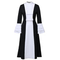 Blessume Color-Block & Bell-Sleeve Clergy Dress