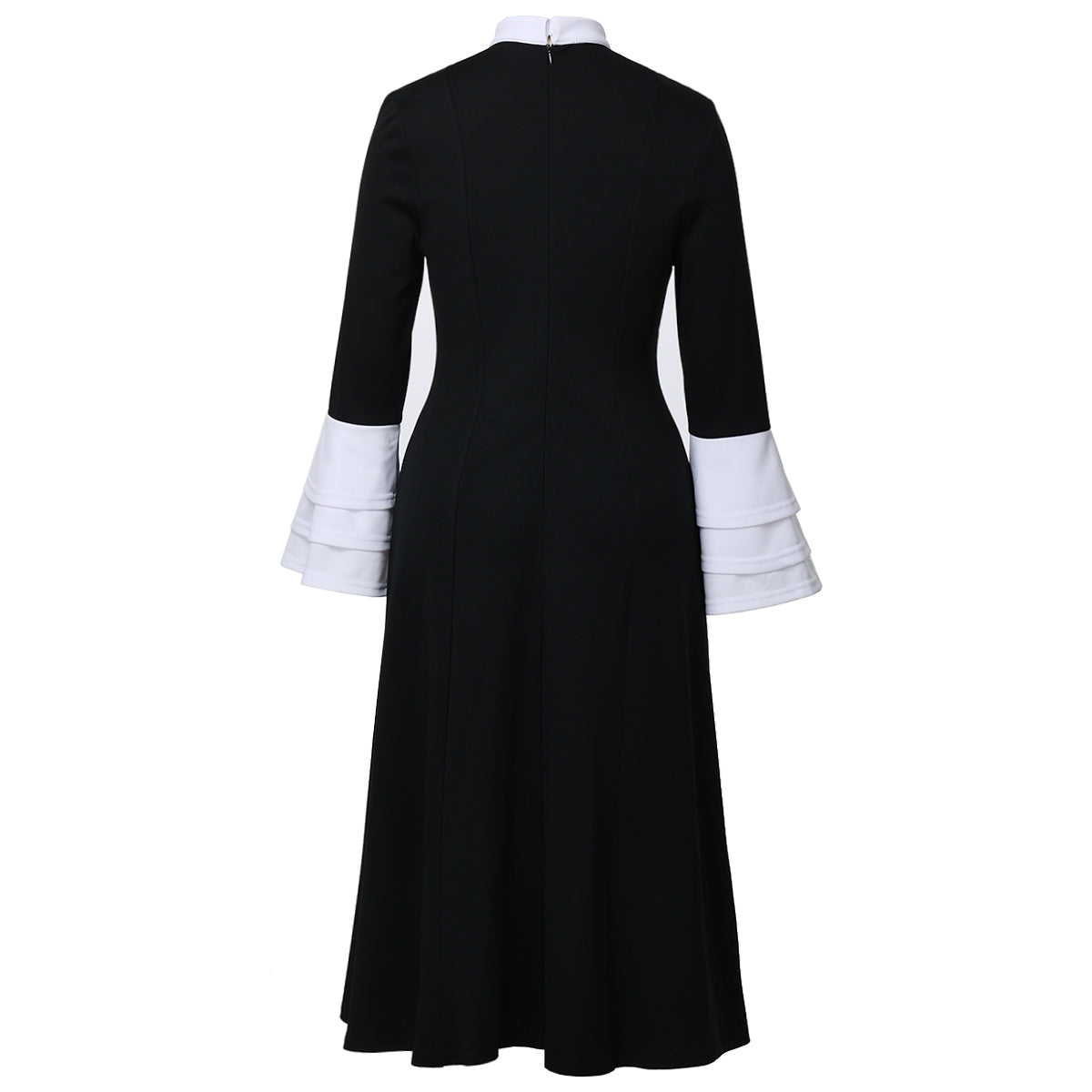 Blessume Color-Block & Bell-Sleeve Clergy Dress
