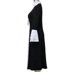 Blessume Color-Block & Bell-Sleeve Clergy Dress