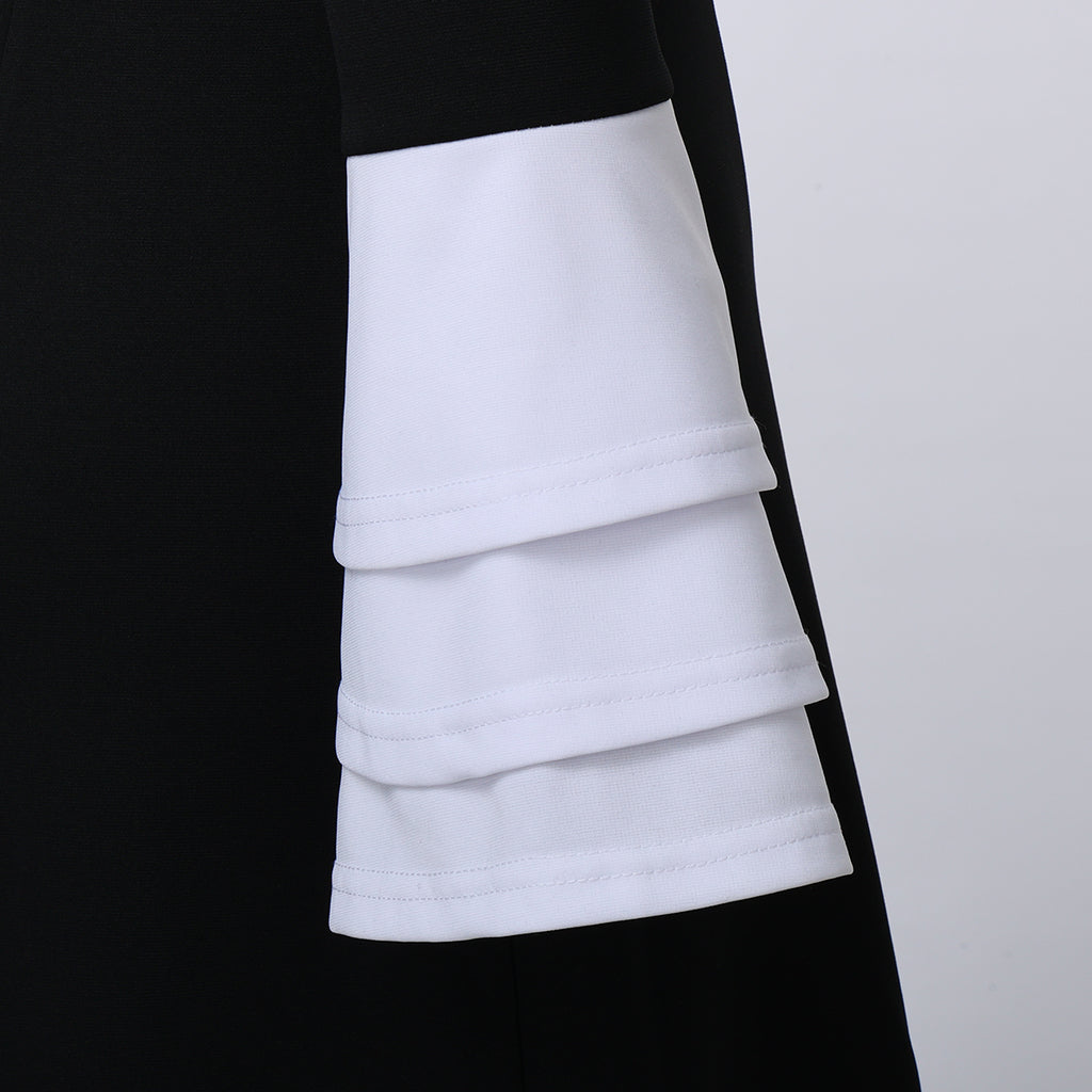 Blessume Color-Block & Bell-Sleeve Clergy Dress
