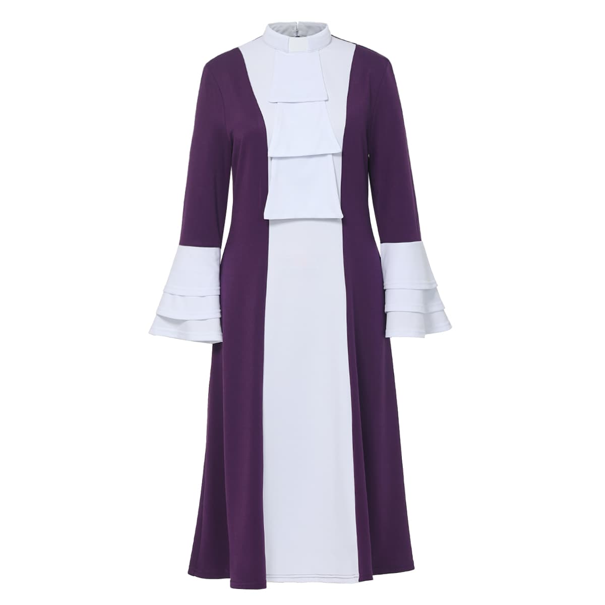 Blessume Color-Block & Bell-Sleeve Clergy Dress