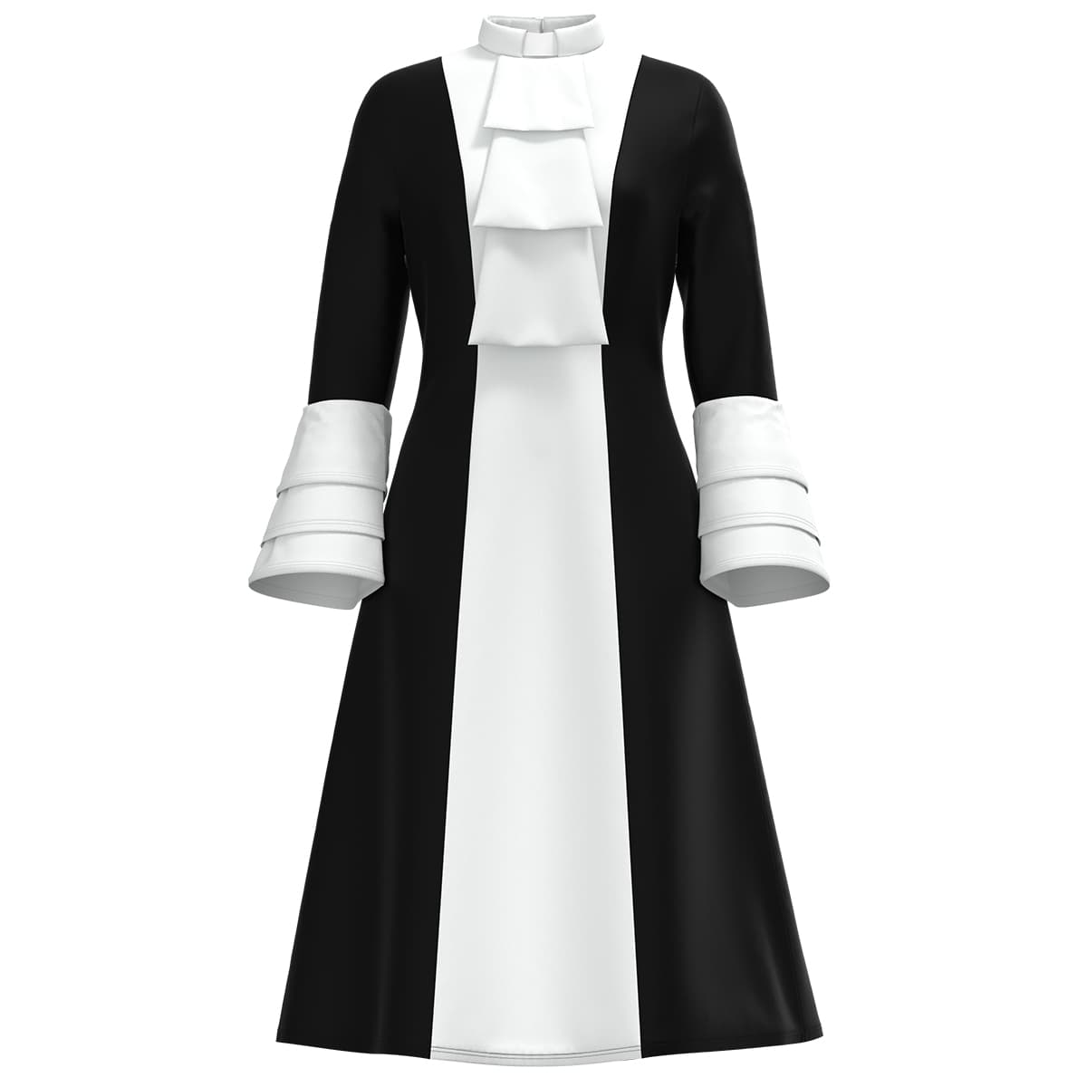 Blessume Color-Block & Bell-Sleeve Clergy Dress