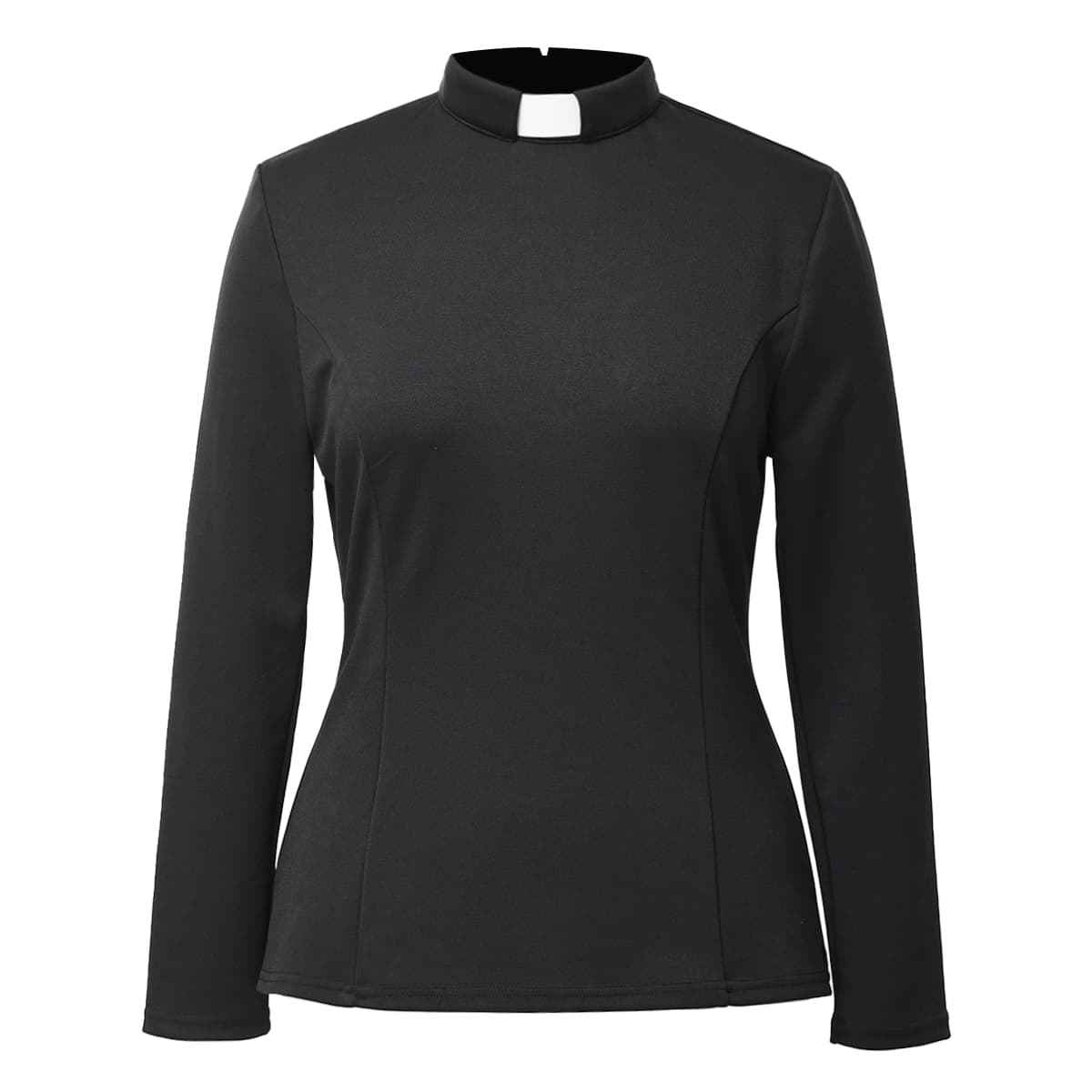 Blessume Long-Sleeved & Slim Clergy Solid Blouse