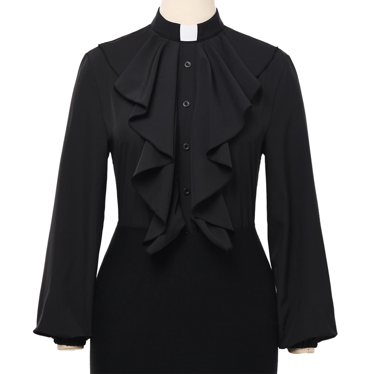 Blessume Button-Front & Ruffled-Front Clergy Blouse