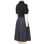 Blessume Polka-Dot & A-Line Clergy Tab-Collar Dress