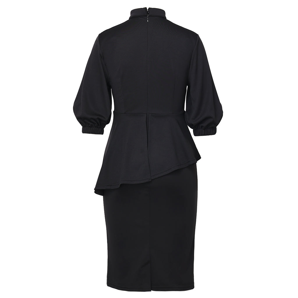 Blessume Chic & Lantern-Sleeved Clergy Pencil Dress