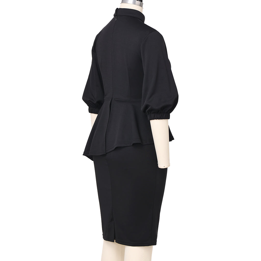 Blessume Chic & Lantern-Sleeved Clergy Pencil Dress