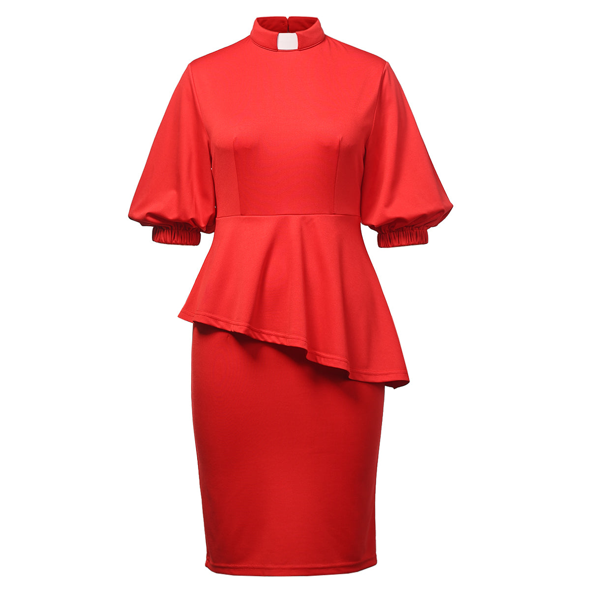Blessume Chic & Lantern-Sleeved Clergy Pencil Dress