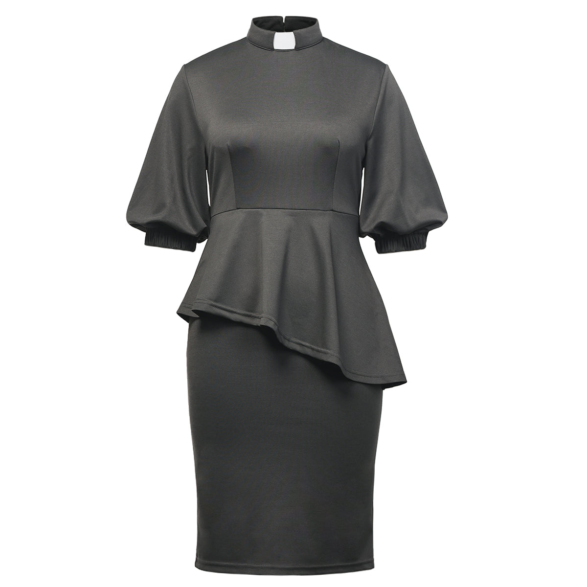 Blessume Chic & Lantern-Sleeved Clergy Pencil Dress