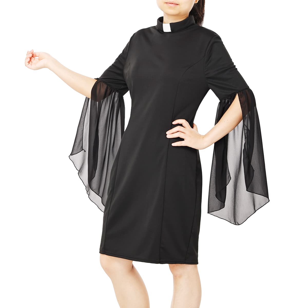Blessume Slit-Belled Sleeves Clergy Relaxed Dress