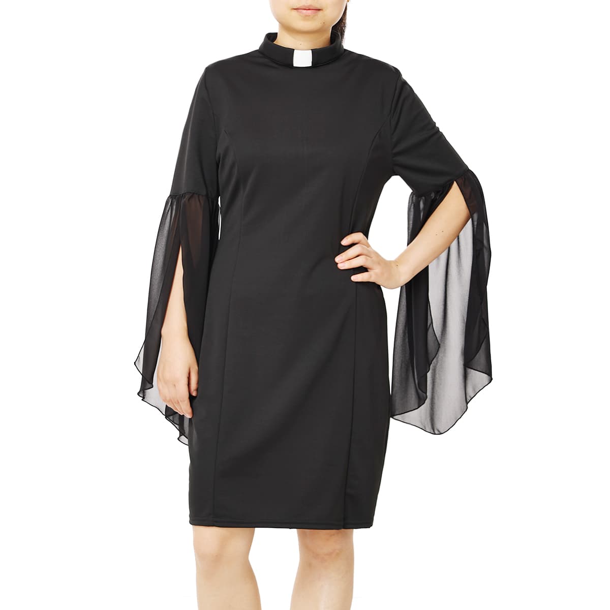 Blessume Slit-Belled Sleeves Clergy Relaxed Dress