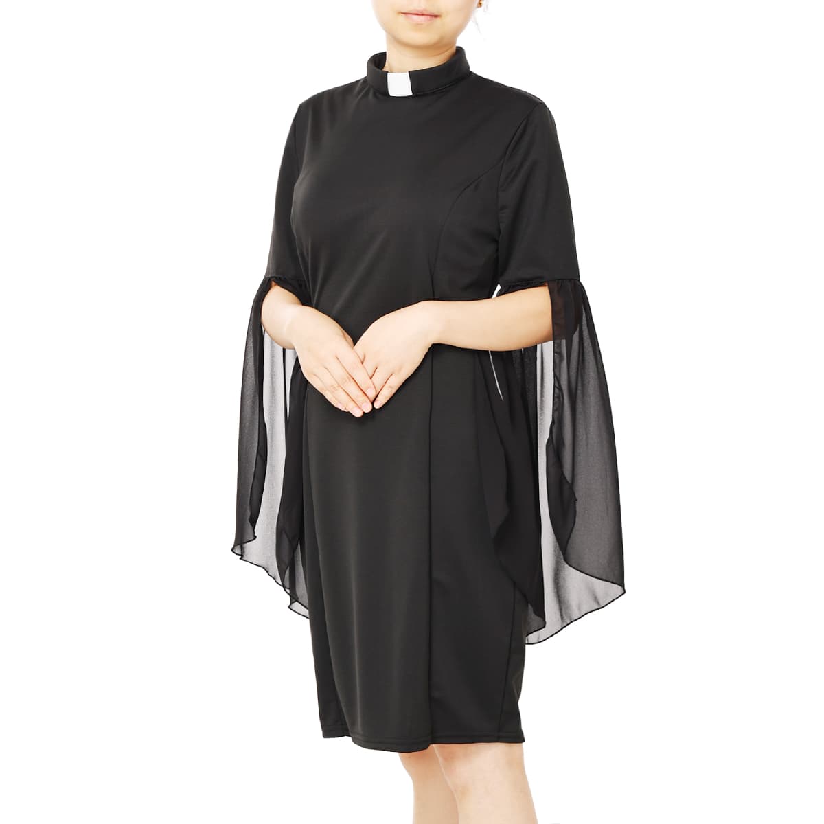 Blessume Slit-Belled Sleeves Clergy Relaxed Dress