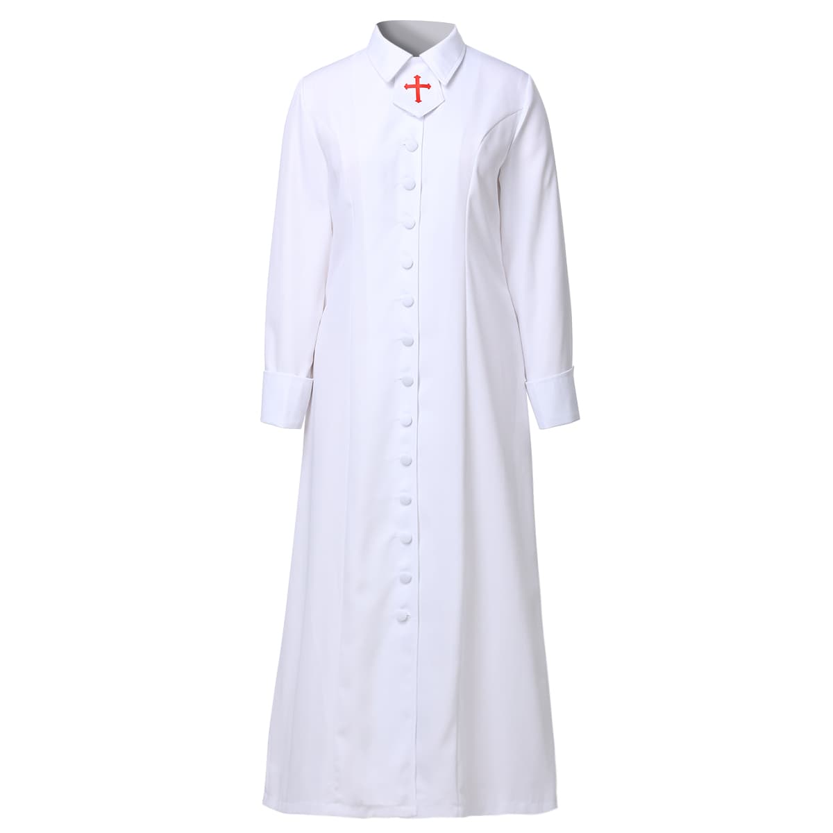 Blessume Stand-Collar & Cross-Embellished Clergy Robe