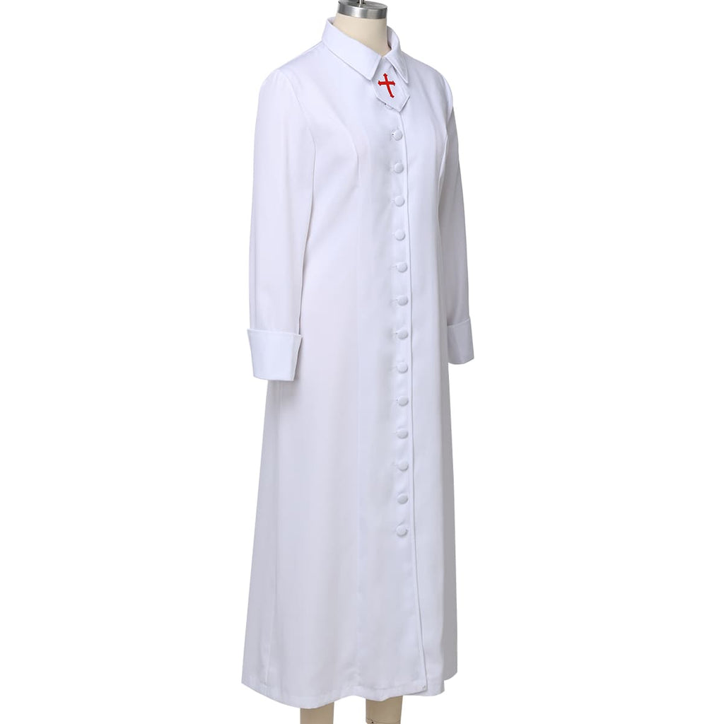 Blessume Stand-Collar & Cross-Embellished Clergy Robe