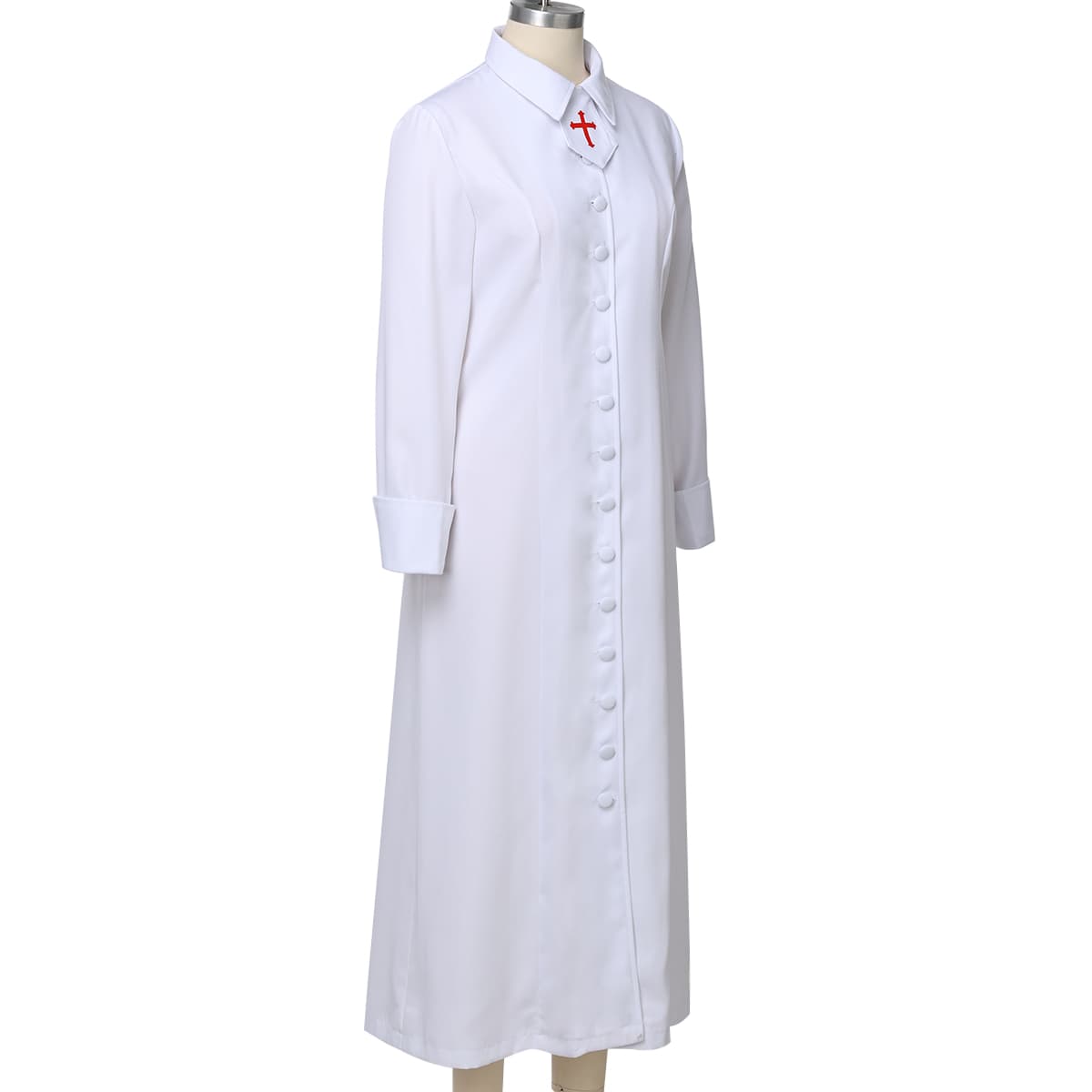 Blessume Stand-Collar & Cross-Embellished Clergy Robe