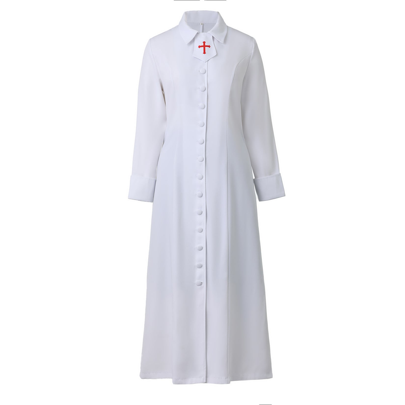 Blessume Stand-Collar & Cross-Embellished Clergy Robe