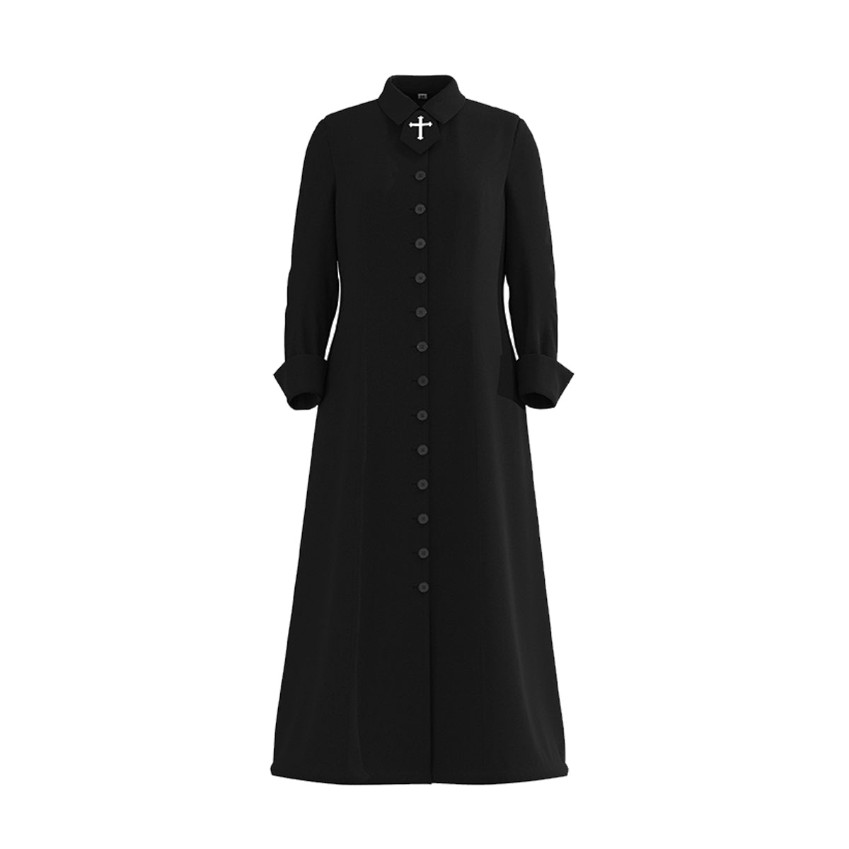 Blessume Stand-Collar & Cross-Embellished Clergy Robe