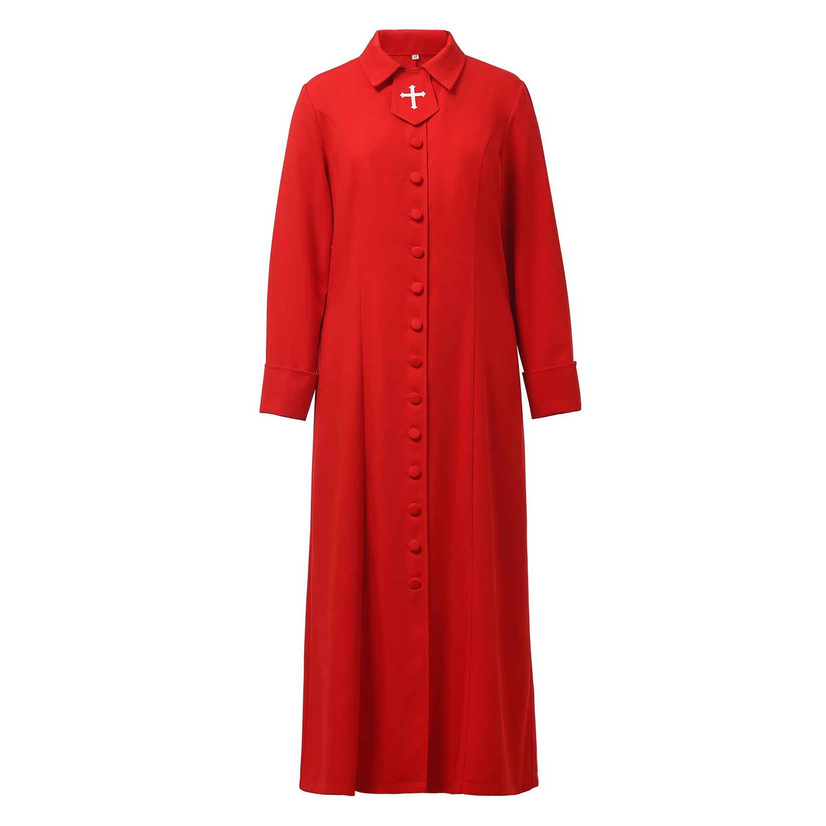 Blessume Stand-Collar & Cross-Embellished Clergy Robe