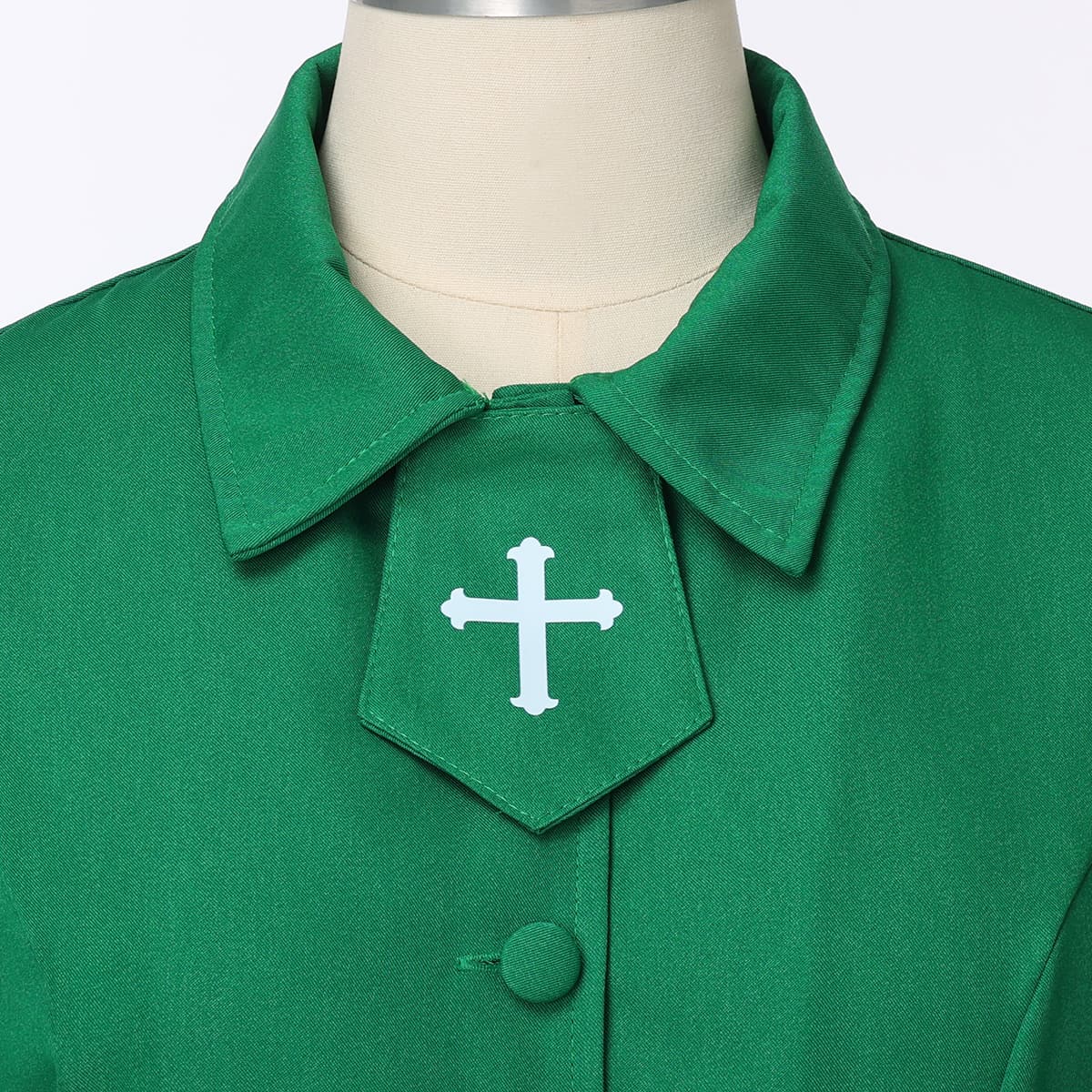 Blessume Stand-Collar & Cross-Embellished Clergy Robe