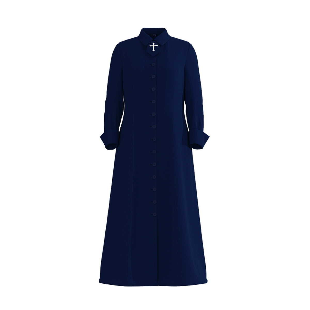 Blessume Stand-Collar & Cross-Embellished Clergy Robe