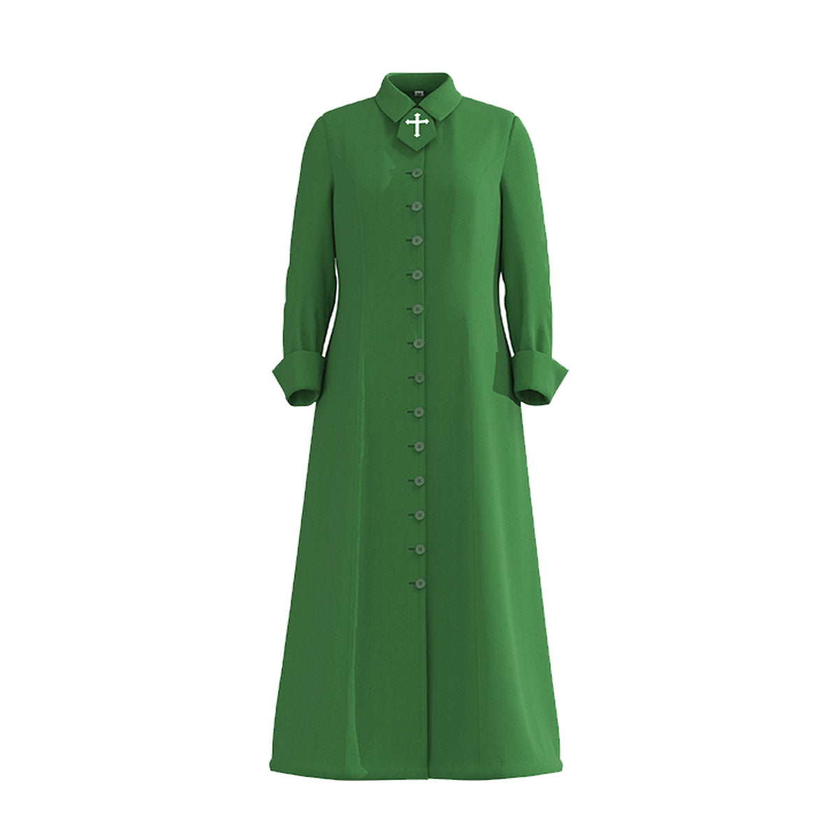Blessume Stand-Collar & Cross-Embellished Clergy Robe