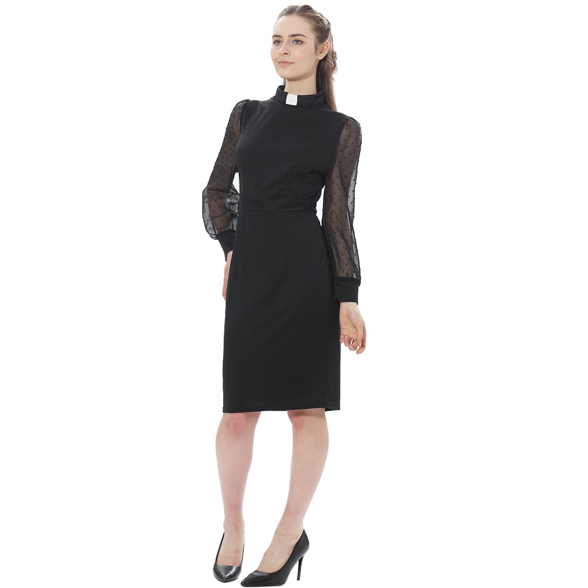 Blessume Slim-Fit & Semi-Sheer Church Pencil Dress