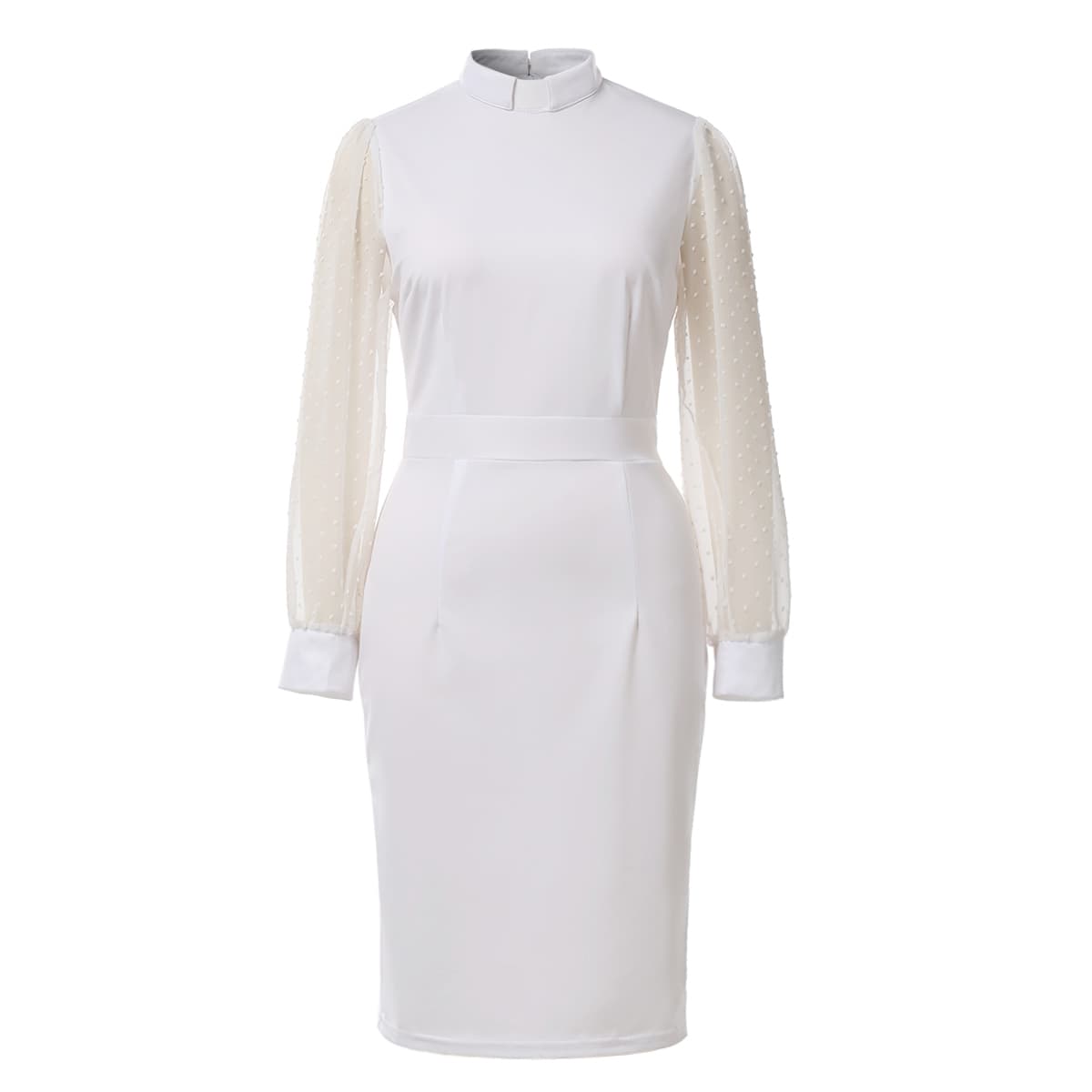 Blessume Slim-Fit & Semi-Sheer Church Pencil Dress