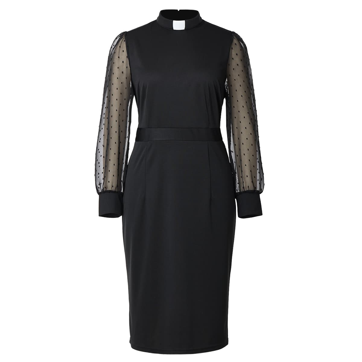 Blessume Slim-Fit & Semi-Sheer Church Pencil Dress