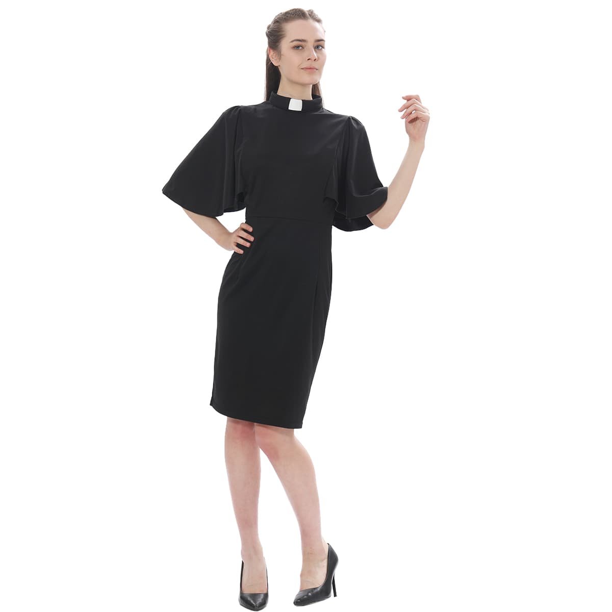 Blessume Ruffle-Sleeved & Elegant Church Pencil Dress
