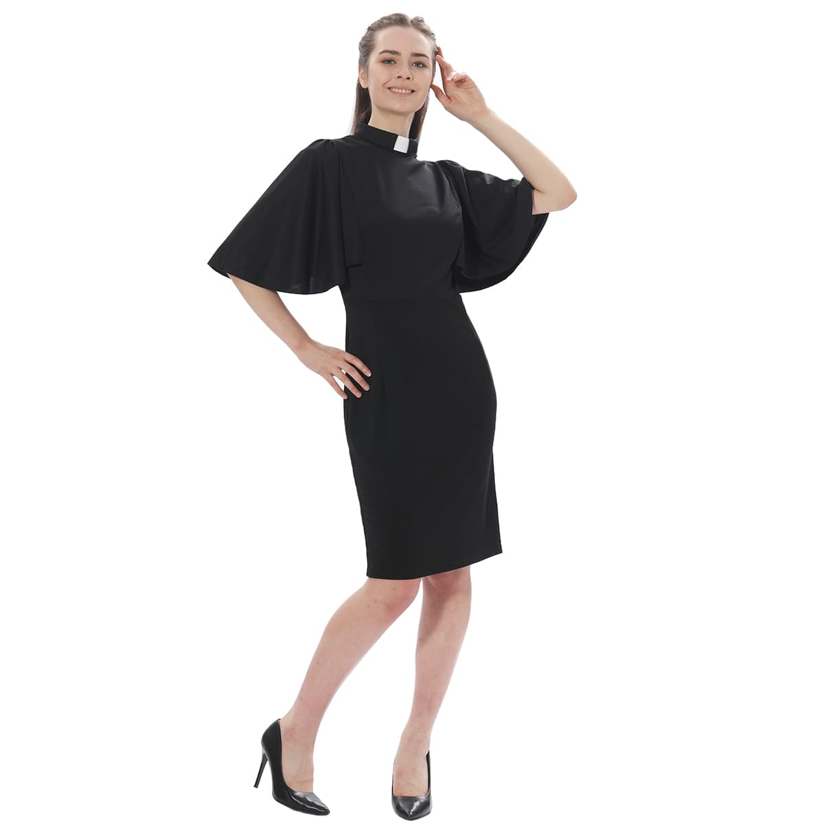 Blessume Ruffle-Sleeved & Elegant Church Pencil Dress