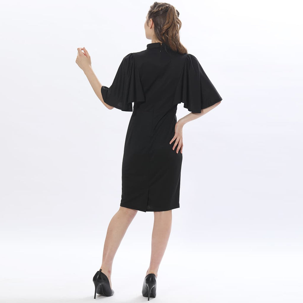 Blessume Ruffle-Sleeved & Elegant Church Pencil Dress