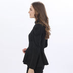 Blessume Ruffled-Hem & Slim-Fit Clergy Summer Blouse