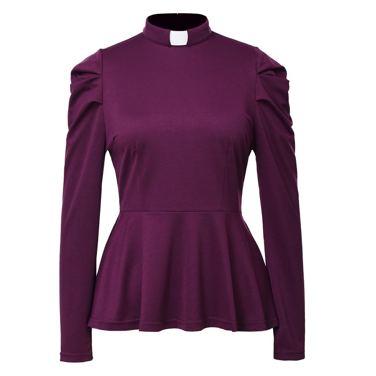 Blessume Ruffled-Hem & Slim-Fit Clergy Summer Blouse
