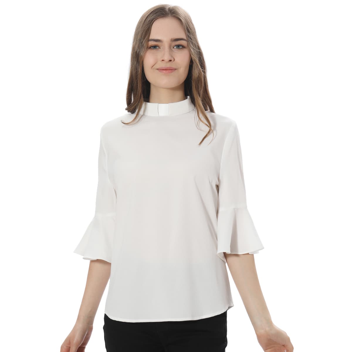 Blessume Ruffle-Sleeved & Elegant Clergy Blouse