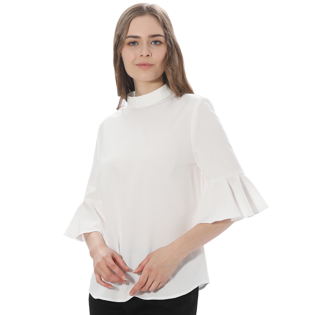 Blessume Ruffle-Sleeved & Elegant Clergy Blouse