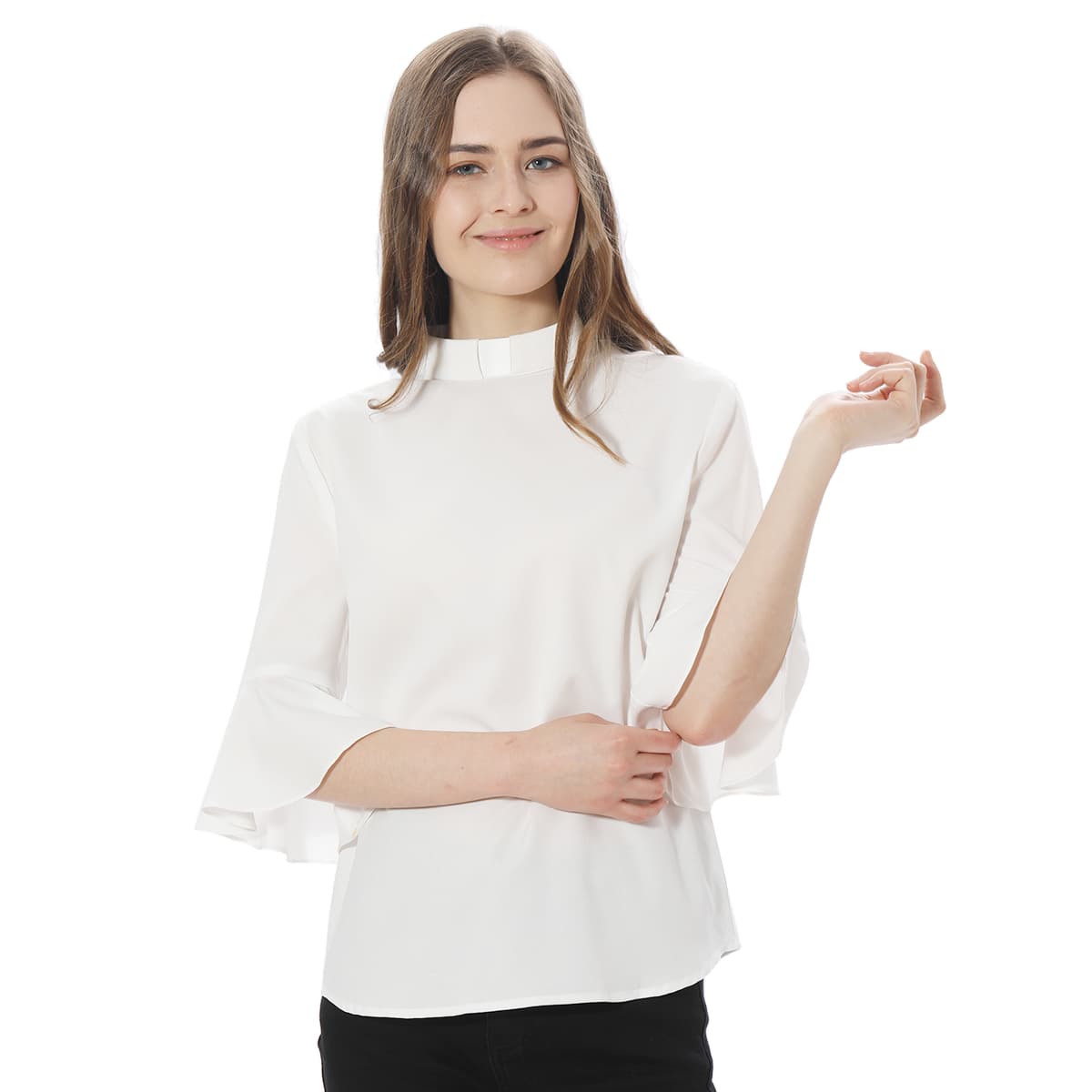 Blessume Ruffle-Sleeved & Elegant Clergy Blouse