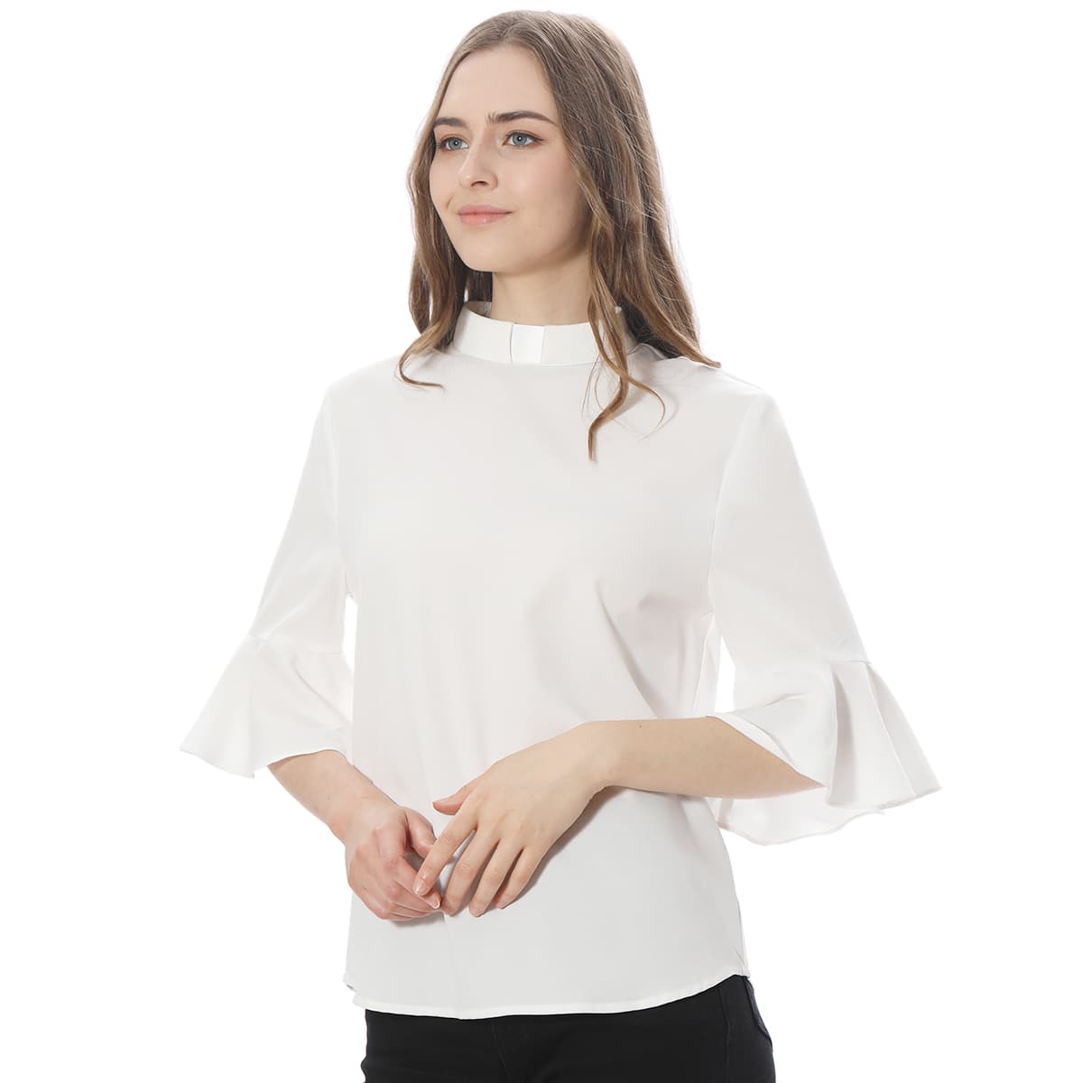 Blessume Ruffle-Sleeved & Elegant Clergy Blouse
