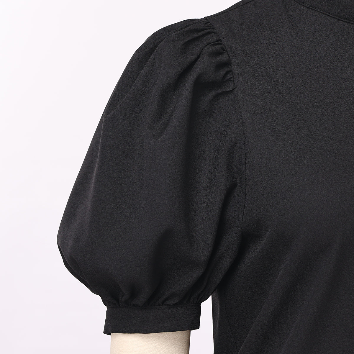 Blessume Lantern-Sleeved Clergy Tab-Collar Blouse