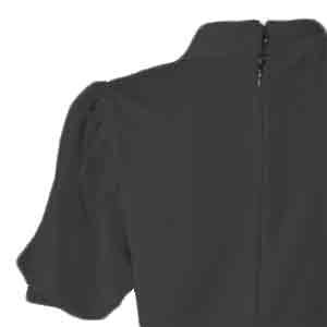 Blessume Lantern-Sleeved Clergy Tab-Collar Blouse