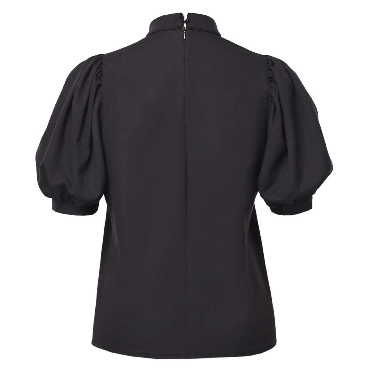 Blessume Lantern-Sleeved Clergy Tab-Collar Blouse