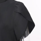 Blessume Front Pleated & Petal Sleeve Clergy Blouse