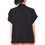 Blessume Front Pleated & Petal Sleeve Clergy Blouse