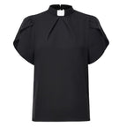 Blessume Front Pleated & Petal Sleeve Clergy Blouse