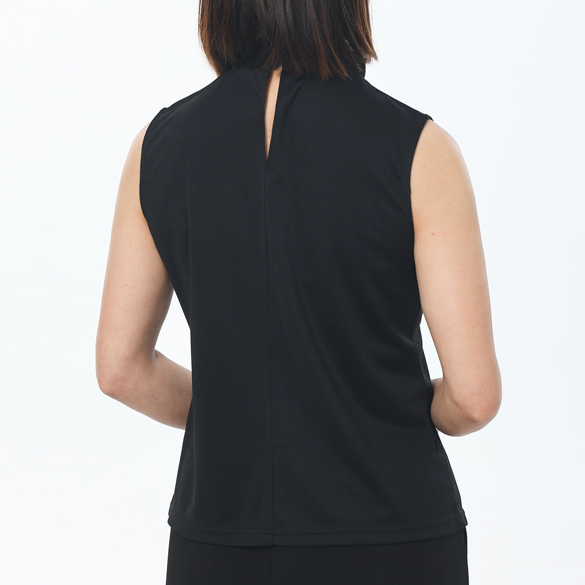 Blessume Women's Sleeveless Tab Collar Clergy Shirt with Back Button