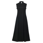 Blessume Women's Sleeveless Clergy Maxi Dress with Tab Collar