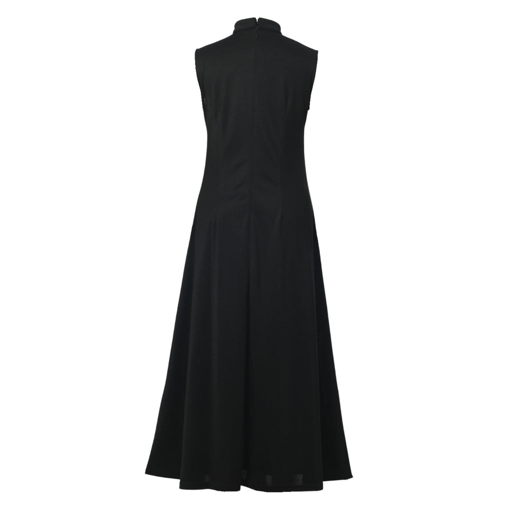 Blessume Women's Sleeveless Clergy Maxi Dress with Tab Collar